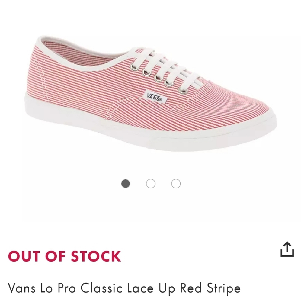 Vans lo pro classic lace up red stripe trainers